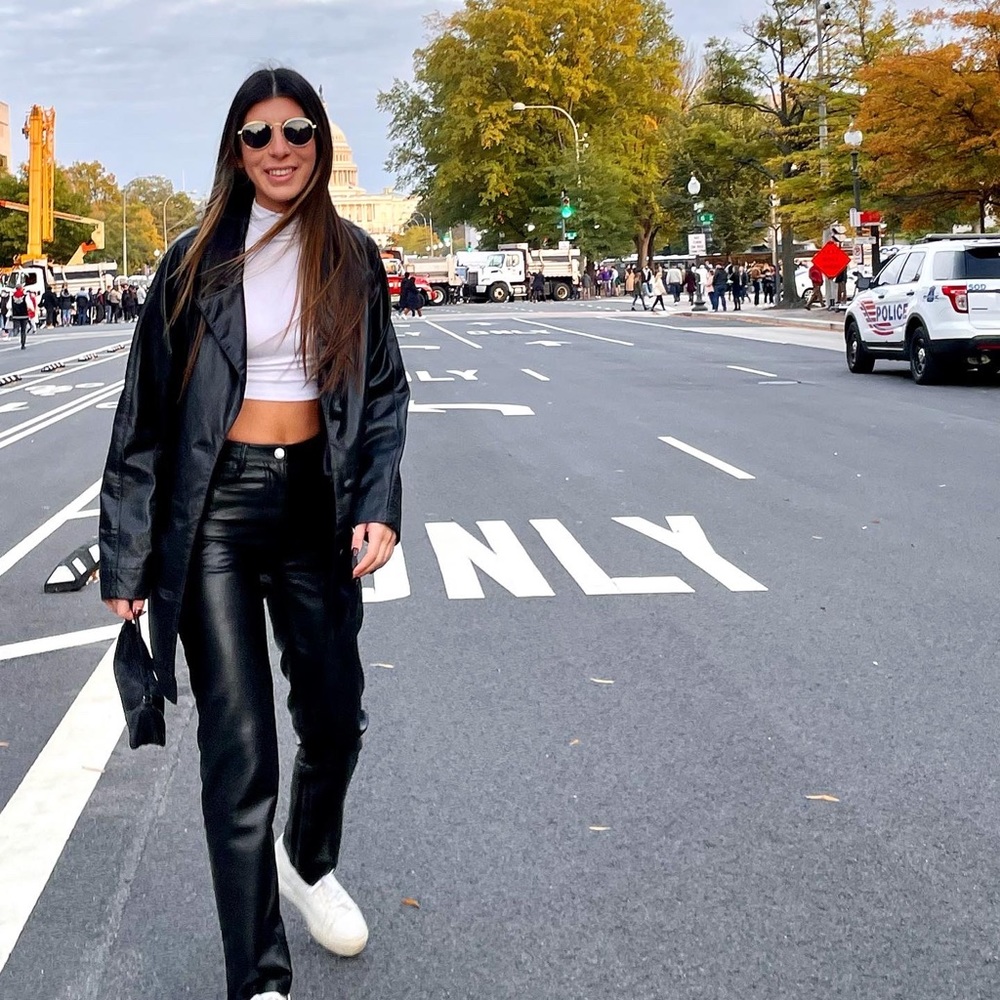 Aritzia black leather pants